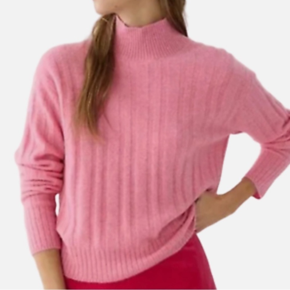 J Crew NWOT merino wool blend red turtleneck size Large